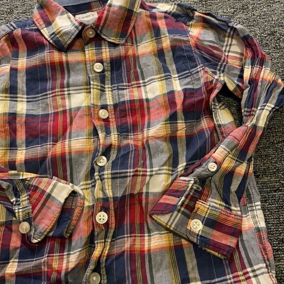 CARTER'S carter’s plaid button up long sleeve top size 4 - Picture 5 of 5